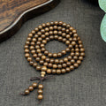 Comstylish Walk For Peace With A 108-bead Buddha Mala Of Golden Silk Rosewood
