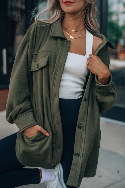 Pocket Turndown Collar Tops(9 Colors)