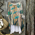 Vintage Flora Embroidery Art Linen Blend Blouse elevenforest