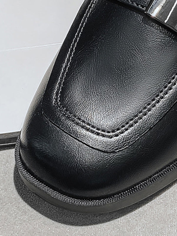 Shallow Cut Square-toe Loafers