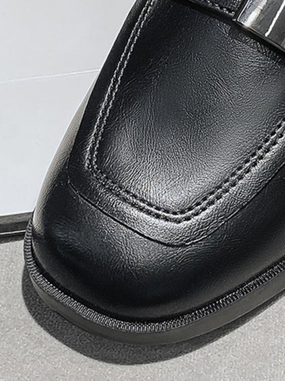 Shallow Cut Square-toe Loafers