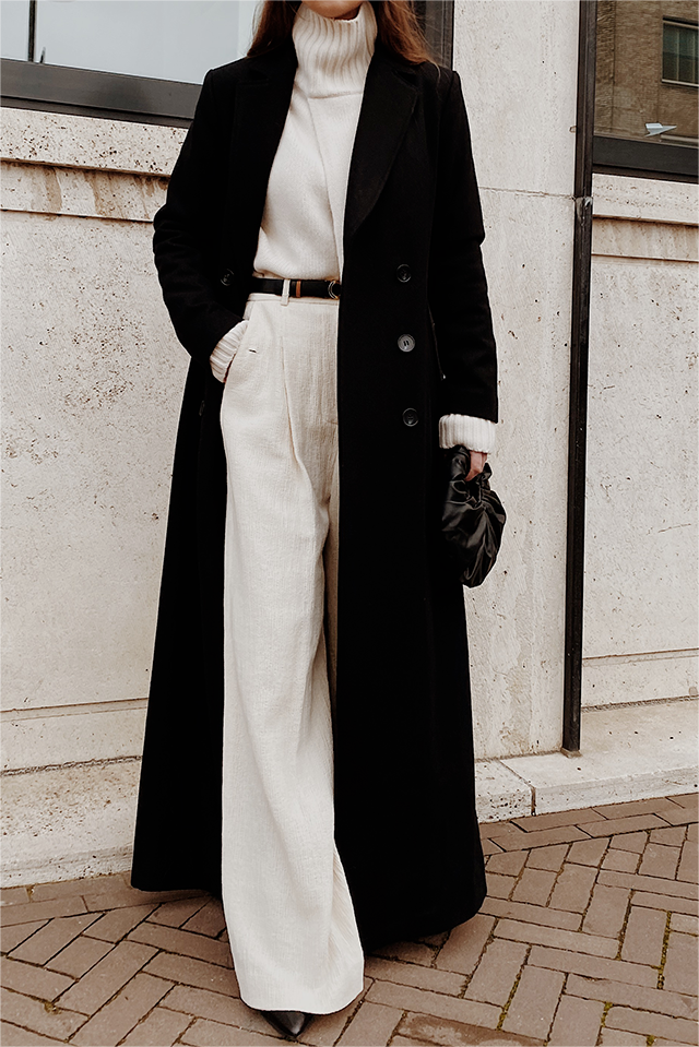 Woolen Long Sleeve Maxi Coat