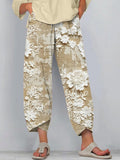 Lace Floral Embroidered Linen Blend Pants elevenforest