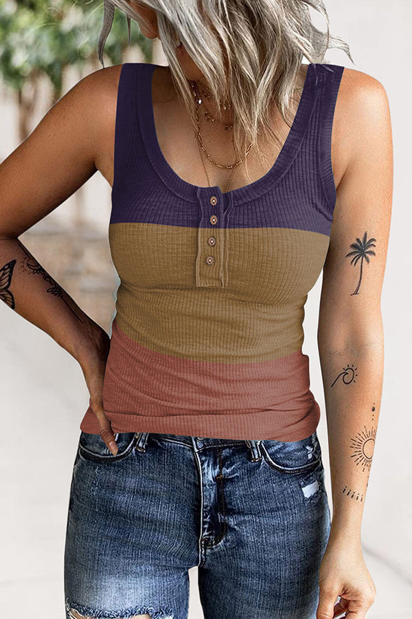 Evans Printed Ribbed Knit Tank