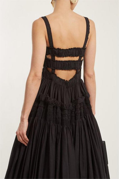 Ruched Smocking Strapless Midi Dress