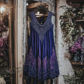 Vintage Celtic Pattern Gradient Linen Tank Dress elevenforest
