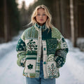 Comstylish Women's Flower And Tree Button-collared Warm Sweater