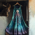 Vintage Viking Cthulu Celtic Gradient Art Linen Tank Dress elevenforest