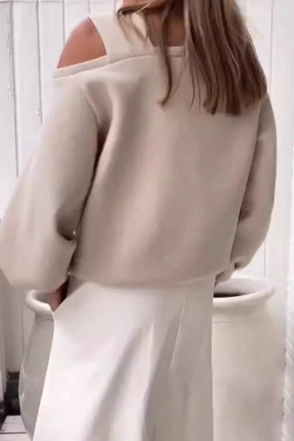 Daily Irregular Oblique Collar Hoodies(4 Colors)