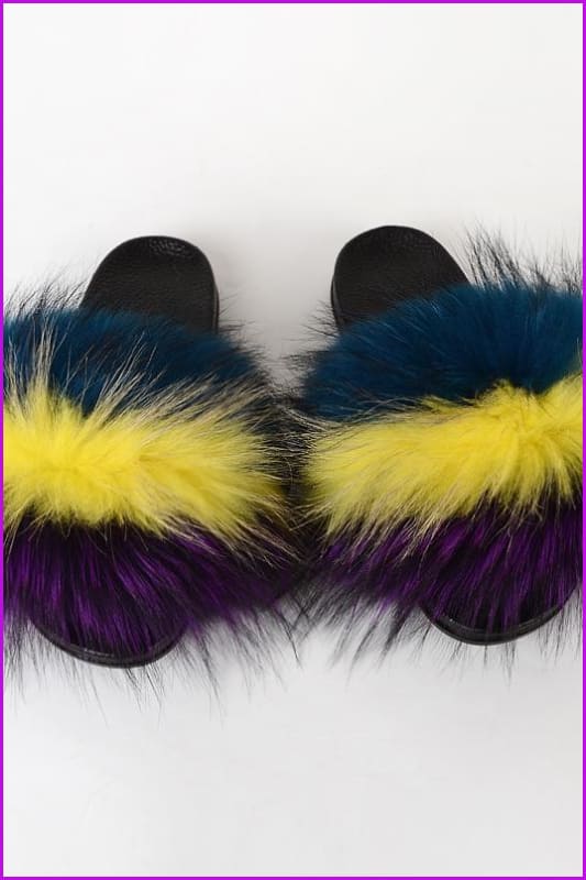 {5-7 Days Wait for Make} New Color Raccoon Fur Slides F580
