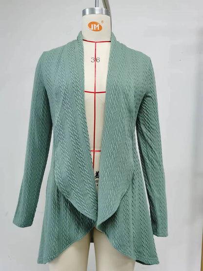 Autumn Winter Long Sleeve Color Loose Cardigan Top Knitting Coat