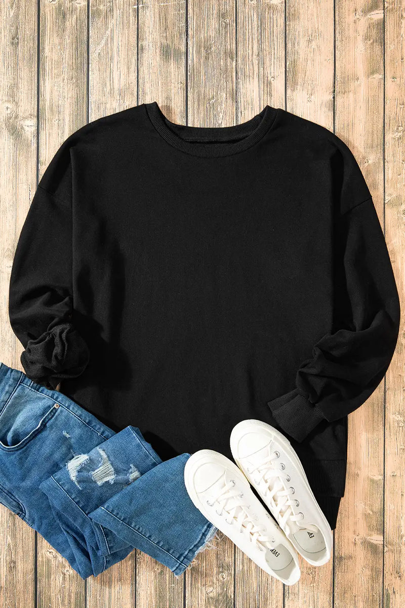 Black High Low Hem Sweatshirt