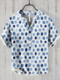 Men's Watercolor Abstract Shapes Linen Blend Cozy Shirt elevenforest
