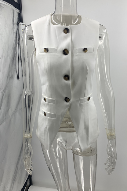 Daily Buttons Slit O Neck Waistcoats