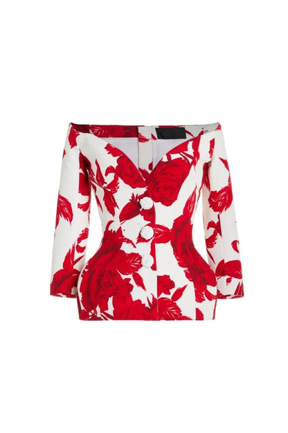 Cynthia Printed Off-shoulder Set