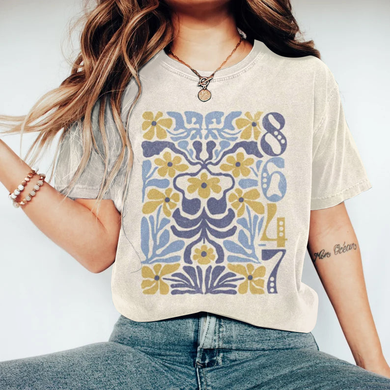 Comstylish Retro Boho 8647 Fdt Matisse Inspired Art Pattern T Shirt