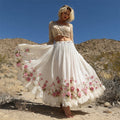 Bohemian Three-dimensional Floral Art Women's Flowing Half-length Skirt elevenforest