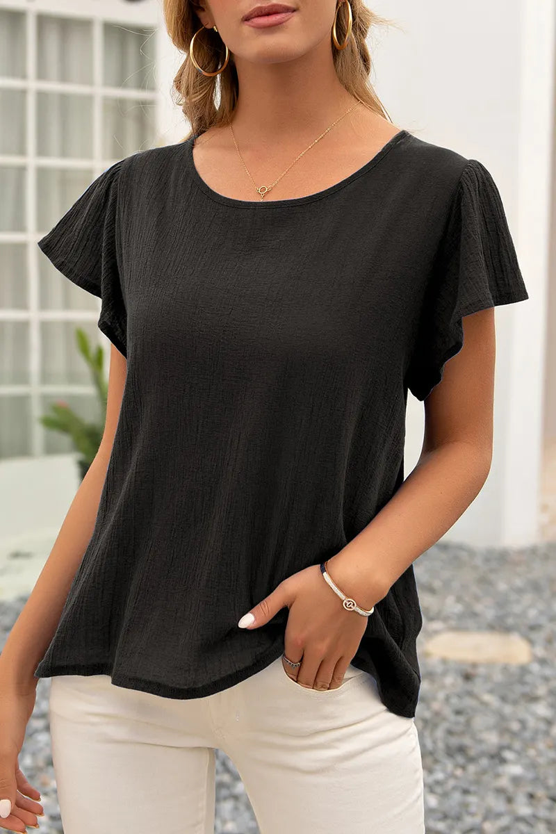 Backless With Bow O Neck T-shirts