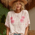 Women's Embroidered Daisy Floral Ribbon T-shirt elevenforest