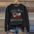 Comstylish Proud To Be Greenlandic Printed Casual Sweatshirt