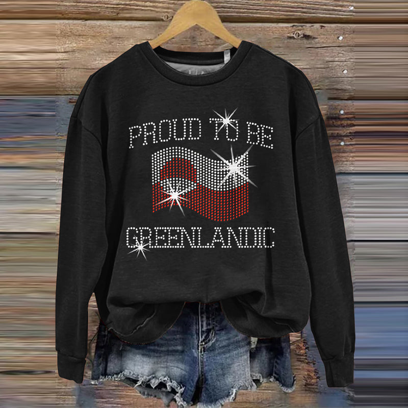 Comstylish Proud To Be Greenlandic Printed Casual Sweatshirt
