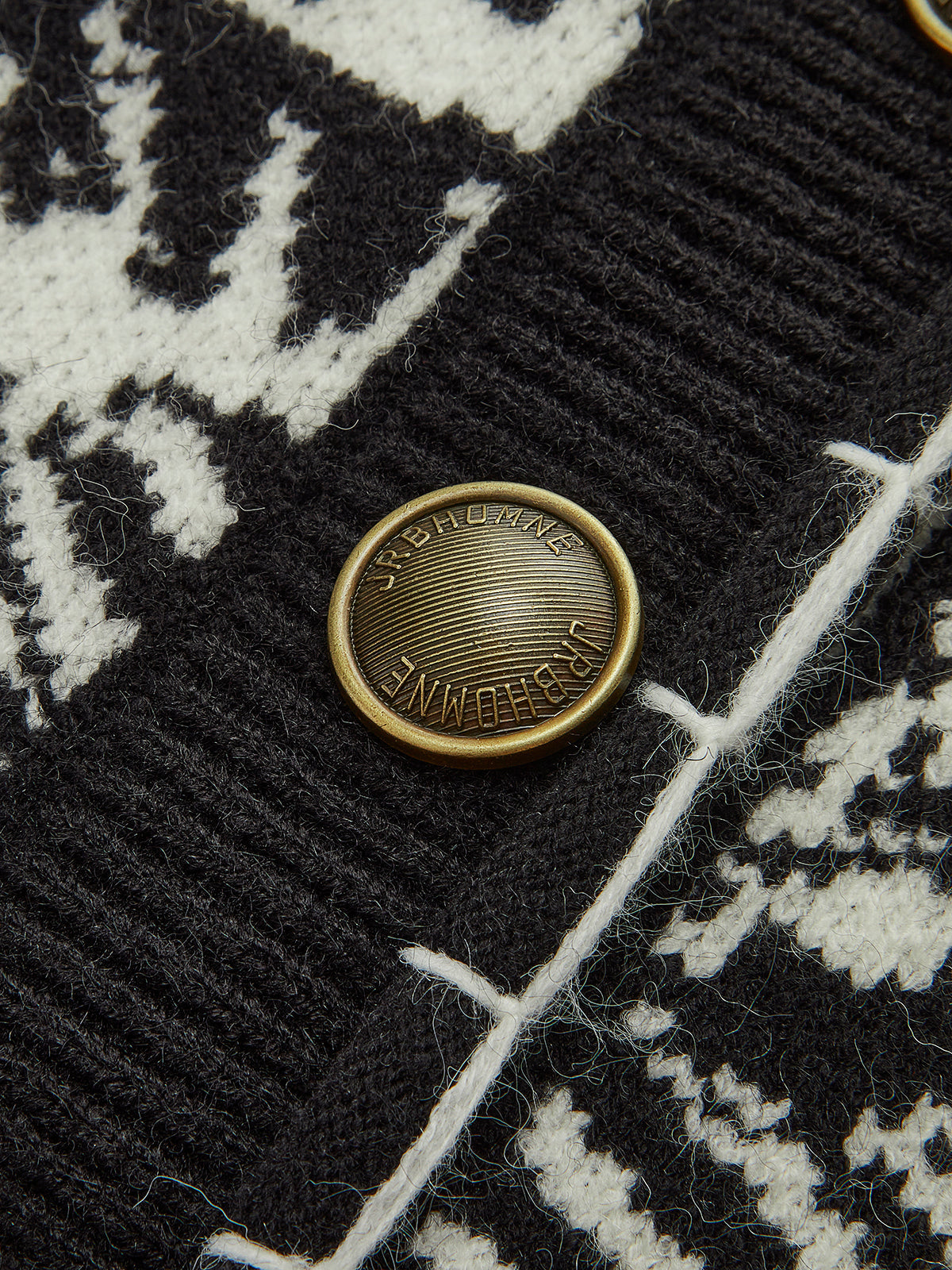 Printed Oversize Knit Outwear