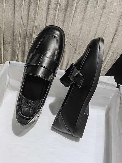 Shallow Cut Square-toe Loafers