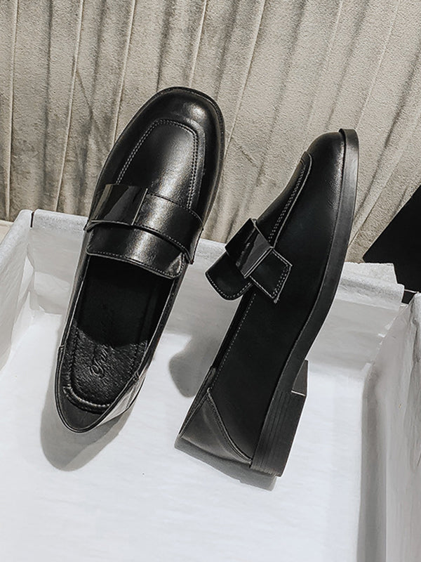 Shallow Cut Square-toe Loafers