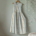 Vintage Floral Round Neck Sleeveless Midi Dress elevenforest