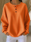 Women'S Casual Loose Waffle Sweatshirt 