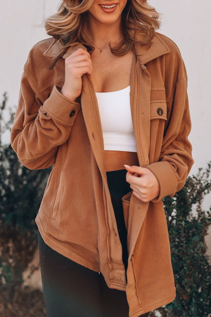 Pocket Turndown Collar Tops(9 Colors)