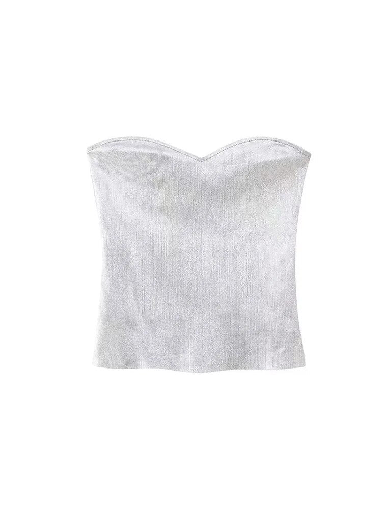 Summer White Zipper Tank Tops Sleeveless Backless Female Slim Corset Camis