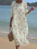 Women's Elegant Beach Resort Floral Pattern Flowing Dress