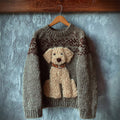 Comstylish Vintage Fuzzy Dog Fleece Isle Cozy Knit Sweater