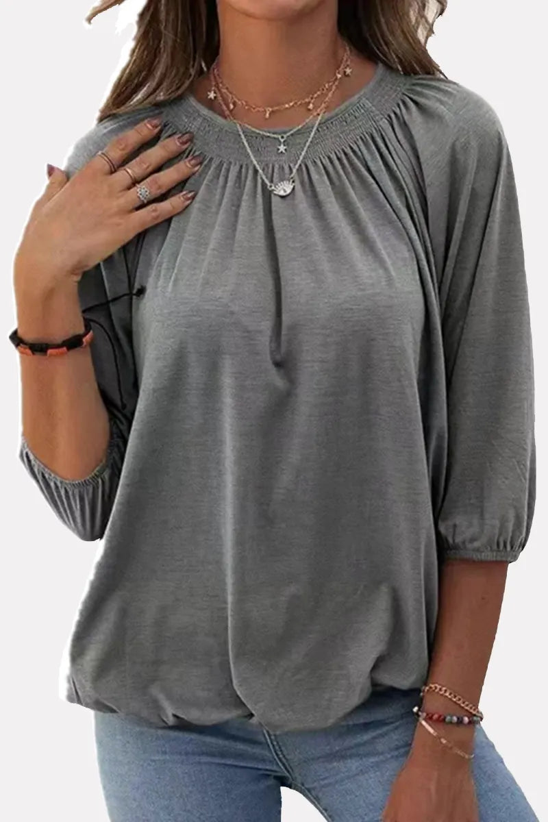 Split Joint Fold O Neck T-shirts
