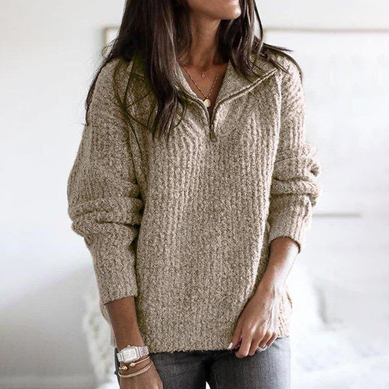 Vintage Zip Pullover Long Sleeve Sweater elevenforest