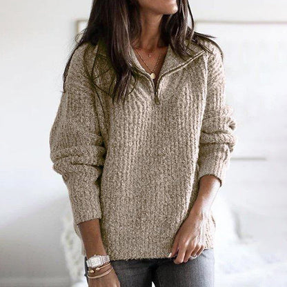 Vintage Zip Pullover Long Sleeve Sweater elevenforest