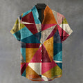 Men's Vintage Geometric Pattern Casual Shirt elevenforest