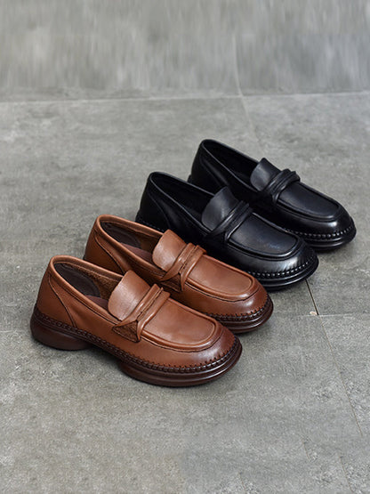 Round-toe Color Square-toe Shoes
