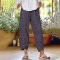 Comstylish Women's Bohemian Style Floral Art Print Casual Pants