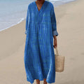 Women's Vintage Geometric Art Print Cotton Dress elevenforest