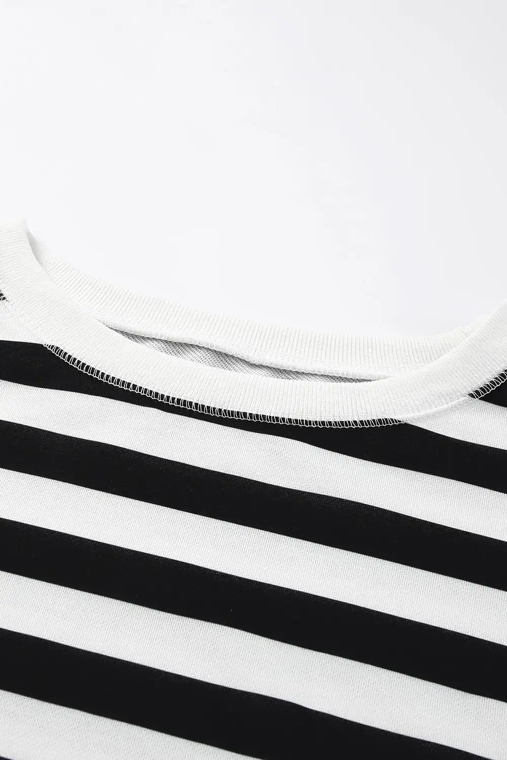 Striped Drop Shoulder Sweatshirt in Black