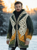 Irish Gradient Chunky Knit Pattern Men's Zipper Hooded Sweater elevenforest