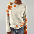 Fall Autumn Winter Maple Leaves Art Print Knitted Pullover Sweater artswardrobe