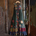 Vintage Floral Patchwork Art Comfy Sleeveless Dress elevenforest