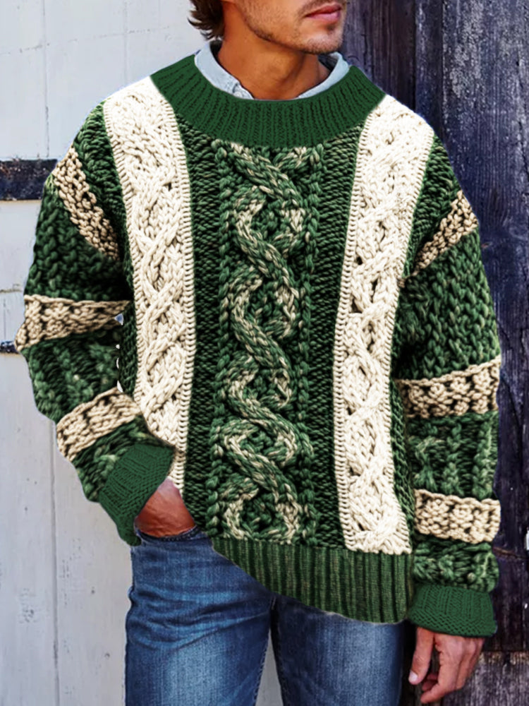 Irish Celtic Knot Pattern Men's Knit Sweater elevenforest