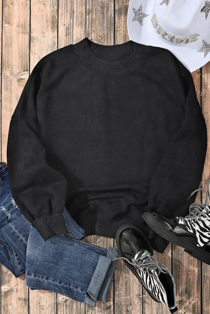 Black Drop Shoulder Sweatshirt
