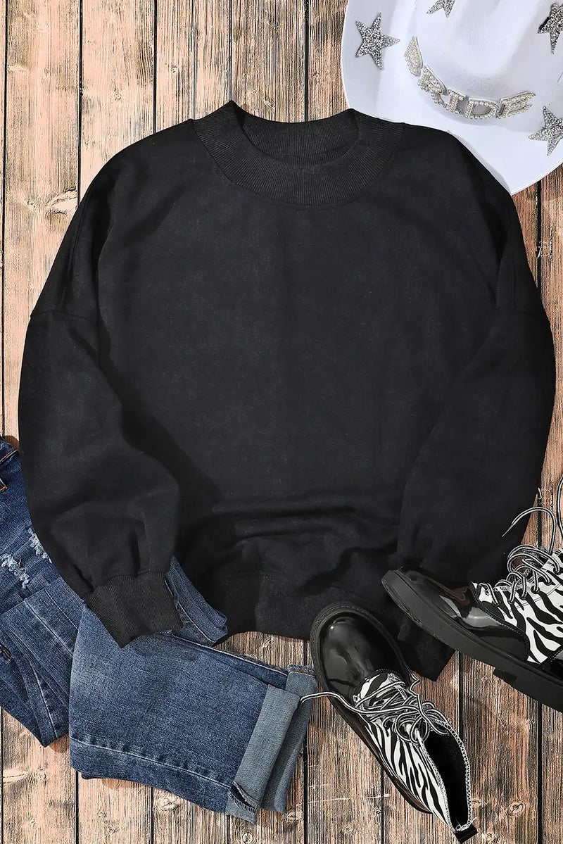 Black Drop Shoulder Sweatshirt