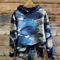 Women's Japanese Art Fish Pattern Casual Sweatshirt elevenforest