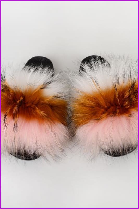 {5-7 Days Wait for Make} New Color Raccoon Fur Slides F580